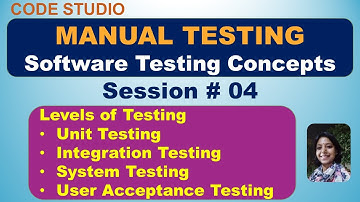 Manual Testing Session# 04 - Unit Testing | Integration Testing System Testing | Acceptance Testing