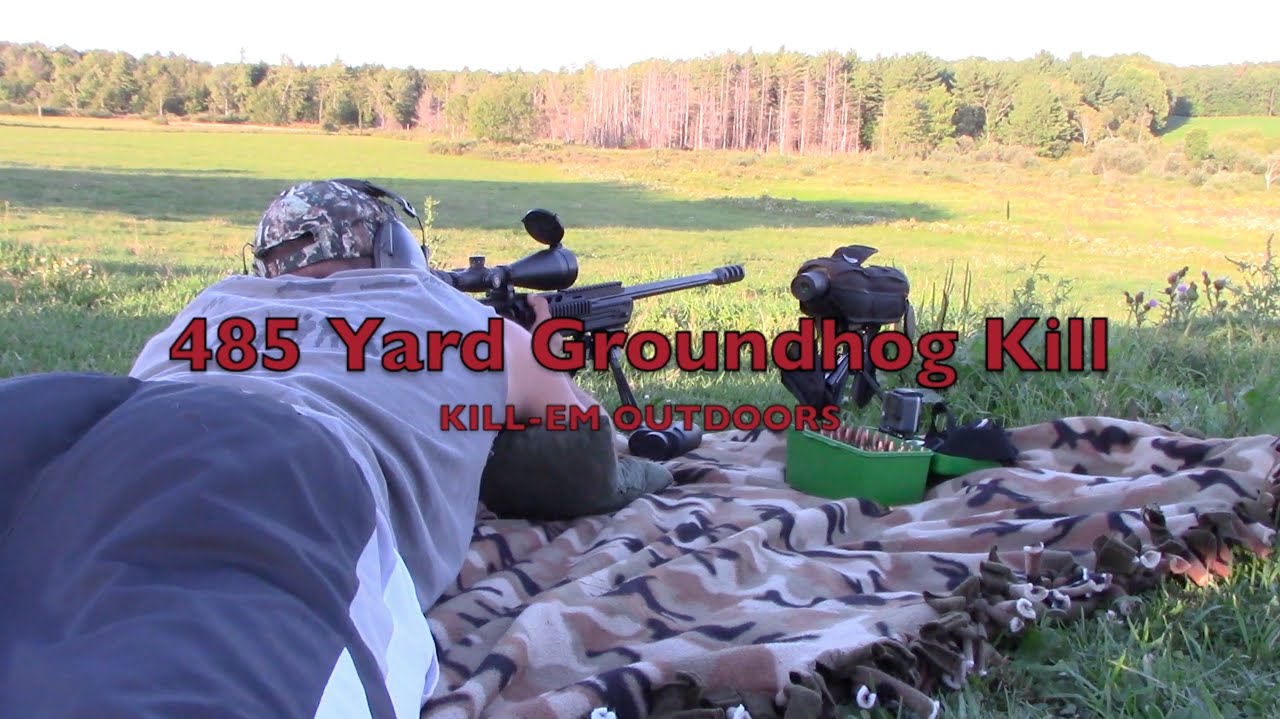 Long Range Groundhog Kill (485 yards) - YouTube