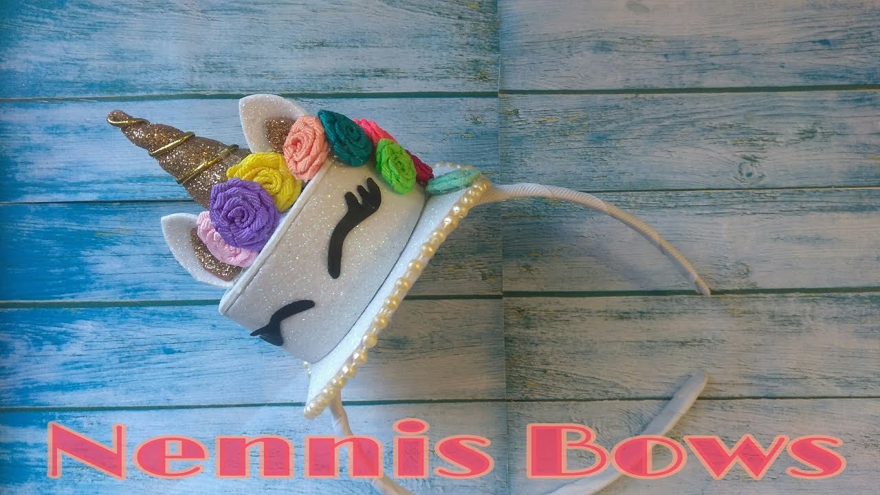 MINI SOMBRERO LOCO DE UNICORNIO. UNICORN TOP HAT. TUTORIAL FACIL DE HACER. Nenni Bows