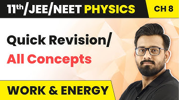 Work & Energy - Quick Revision/All Concepts | Class 11 Physics HC Verma Chapter 8 | JEE/NEET