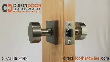 Emtek Modern Round Knob with Square Rosette in Stainless Steel