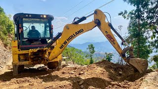 Clearing a Landslide for a Mountain Road | Excavator Working Video | Backhoe | Trackhoe