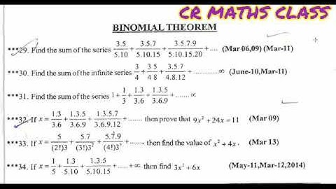 BINOMIAL THEOREM (IPE) IMPORTANT (LAQ) QUESTIONS//M 2A IMPORTANT LAQ   QUESTIONS//CR MATHS CLASS
