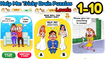 Help Me: Tricky Brain Puzzles All Levels 1 - 10 Gameplay Walkthrough