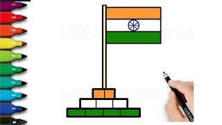 Indian Flag  drawing painting,colouring | easy acrylic painting for kids | Art and Learn