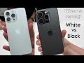 Iphone 15 pro white vs black titanium color comparison