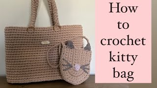 How to crochet Kitty Cat bag, easy tutorial #crochet #crochetbag #youtubevideo @Bobilon