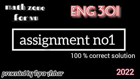 eng301 assignment 1 solution 2022 | #vu #assignment |Iqra Azhar|