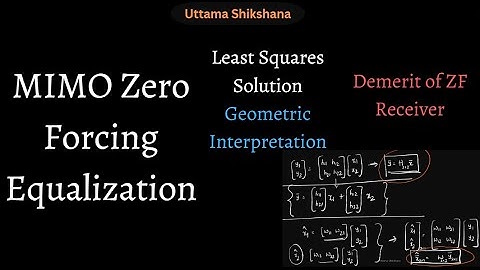[Series #54] Zero Forcing Equalizer | Least Squares | 4G or 5G MIMO OFDM | Geometric Interpretation