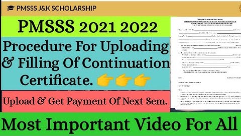 PMSSS Procedure For Uploading Promotion Certificate To Awail Scholarship Of Next Sem