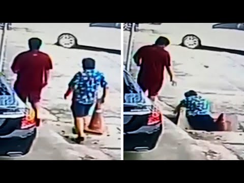 Distracted Old Man Plunges Through Concrete Manhole Cover