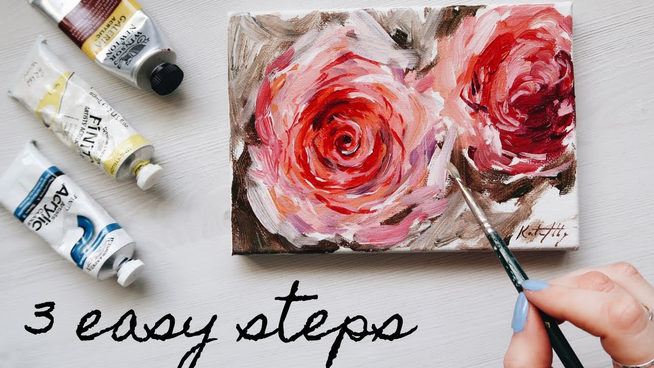 Easy Paintings Of Roses