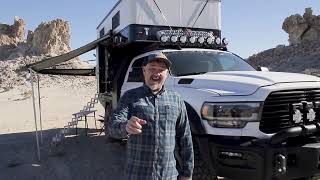 Ram Prospector XL AEV Conversion with Bowen Customs flatbed and Hawk camper from Four Wheel Campers.