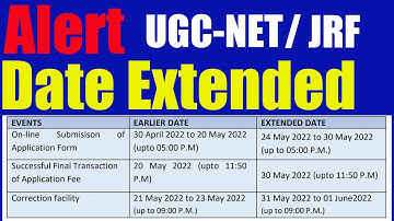 Online Application Date Extended upto 30.05.2022 | UGC - NET /JRF