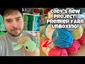 Premier yarn unboxing plus wips with cody  makeitpremier