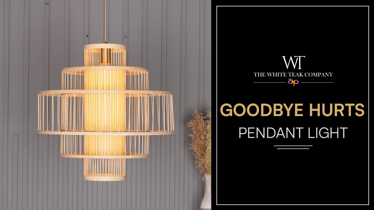 Goodbye Hurts Pendant Light | White Teak