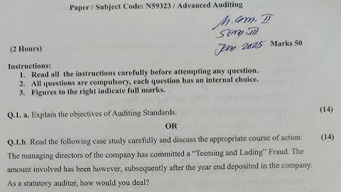 Case Study |Teeming & Lading |ADVANCED AUDITING |Mcom sem3 nep|Most Imp Question| Mcom |ARk sir