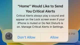 "Home" Would like to send You Critical Alerts.how to solve this issue let