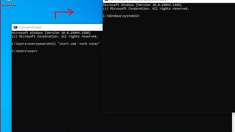 run cmd as administrator from cmd using powershell