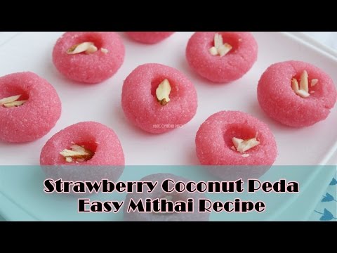 Strawberry Coconut Peda NO MAWA/CONDENSED MILK | Easy Mithai Recipe | Magic of Indian Rasoi