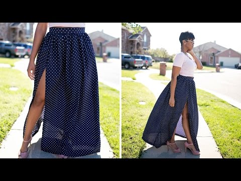 DIY Tutorial: Maxi Skirt with High Split
