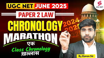 UGC NET Law Paper 2 CHRONOLOGY Questions EXPOSED by Karan Sir | Best Techniques to solve Questions