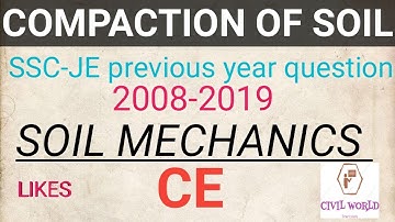 Compaction  ssc je previous year question and answer |Soil mechanics | #11
