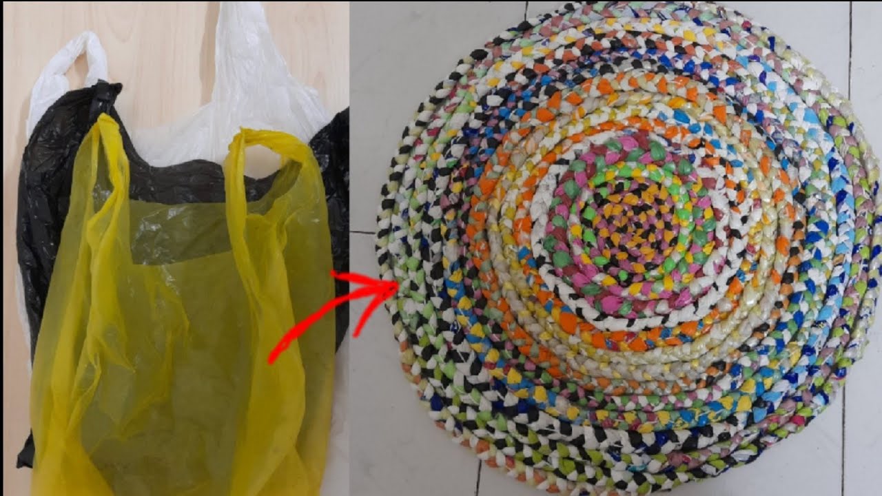 Easy DIY Rug Using Plastic Bags