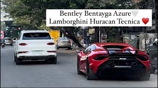 Chennai’s 1st Bentley Bentayga Azure EWB 🤍& Lamborghini Tecnica ♥️ @Lamborghini @bentleymotors