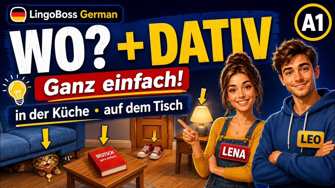 Deutsch A1: Im Haus & lokale Präpositionen | Wo? + Dativ