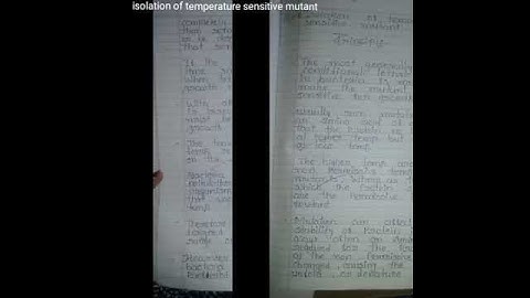 Isolation of temperature sensitive mutants