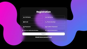 Responsive Registration Form with Video Background | HTML & CSS Tutorial