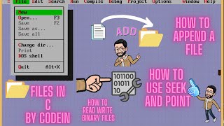 How to Append a File in C!How to use fseek() in C!Working with binary file  and fread(),fwrite().