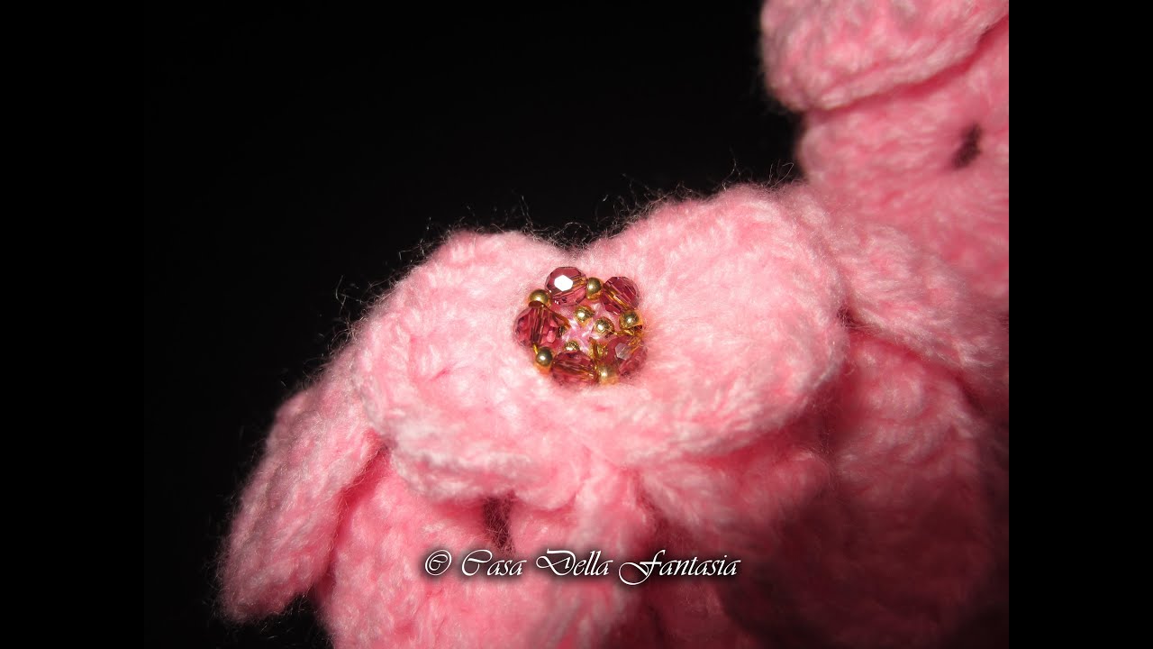 10 bottoni con strass e fiori di perle, forcine in cristallo