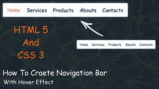 html and css | css nav menu bar hover effects | css hover effects am webtech
