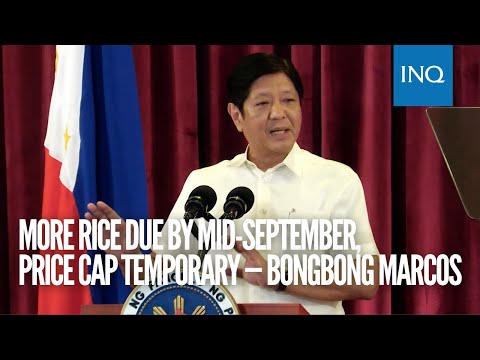 More rice due by mid-September, price cap temporary — Bongbong Marcos