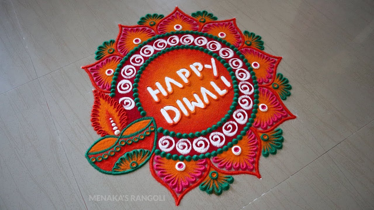 Happy Diwali Diya Rangoli Design | Best Diwali Rangoli Design ...