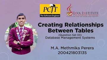 How to create a relationship between tables MySQL | Question Set 03 | DBMS | Java Institute