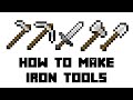 Minecraft survival how to make iron toolshoe shovel axe pickaxe sword