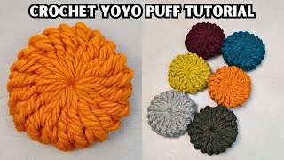 Crochet YoYo Puff Tutorial (Crochet Macarons) & How to Join Them | Brunaticality Crochet