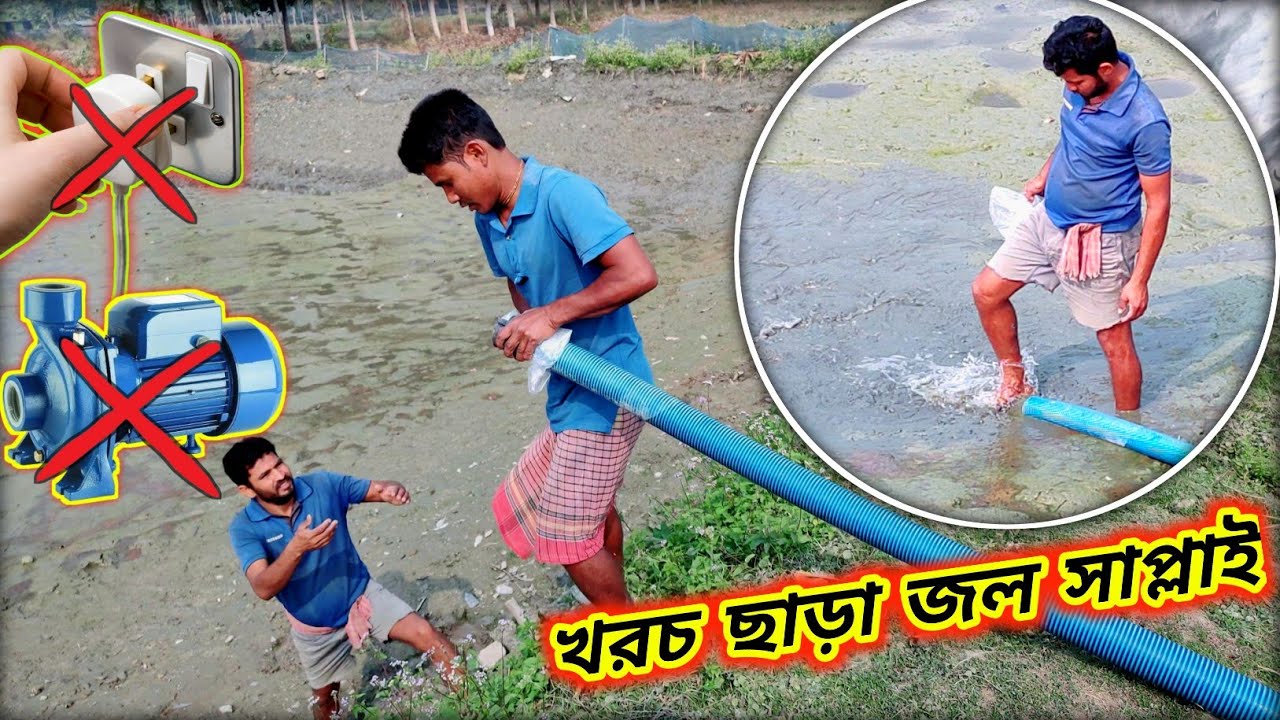 বিদ্যুৎ মোটর ও মেশিন ছাড়াই পাইপ দিয়ে বের হচ্ছে পানি / free of cost fish pond water supply