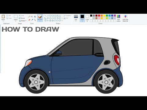 How to draw Smart 2 Door Car on Computer using Ms Paint | Car Drawing | Ms Paint.