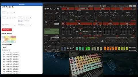 Custom controller overlay for Faderfox PC12 controlling a TAL-J-8 (Jupiter-8) VST