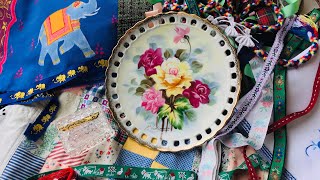 #ThriftyThursday for slow stitching | vintage linen haul | trims | patchwork #slowstitching