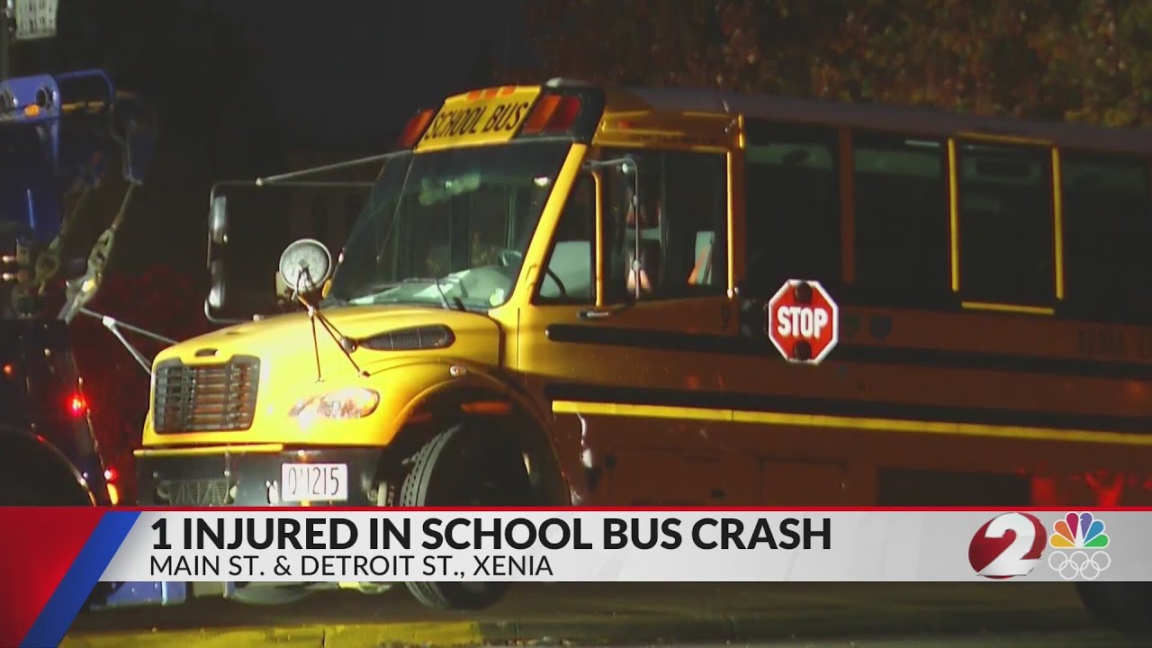 1 injured in school bus crash - YouTube