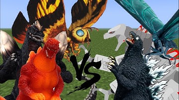 SPACEGOJI vs MECHAGOJI, IDW GODZILLA vs BURNING GODZILLA and more! MCPE Mob Battles 3-in-1!