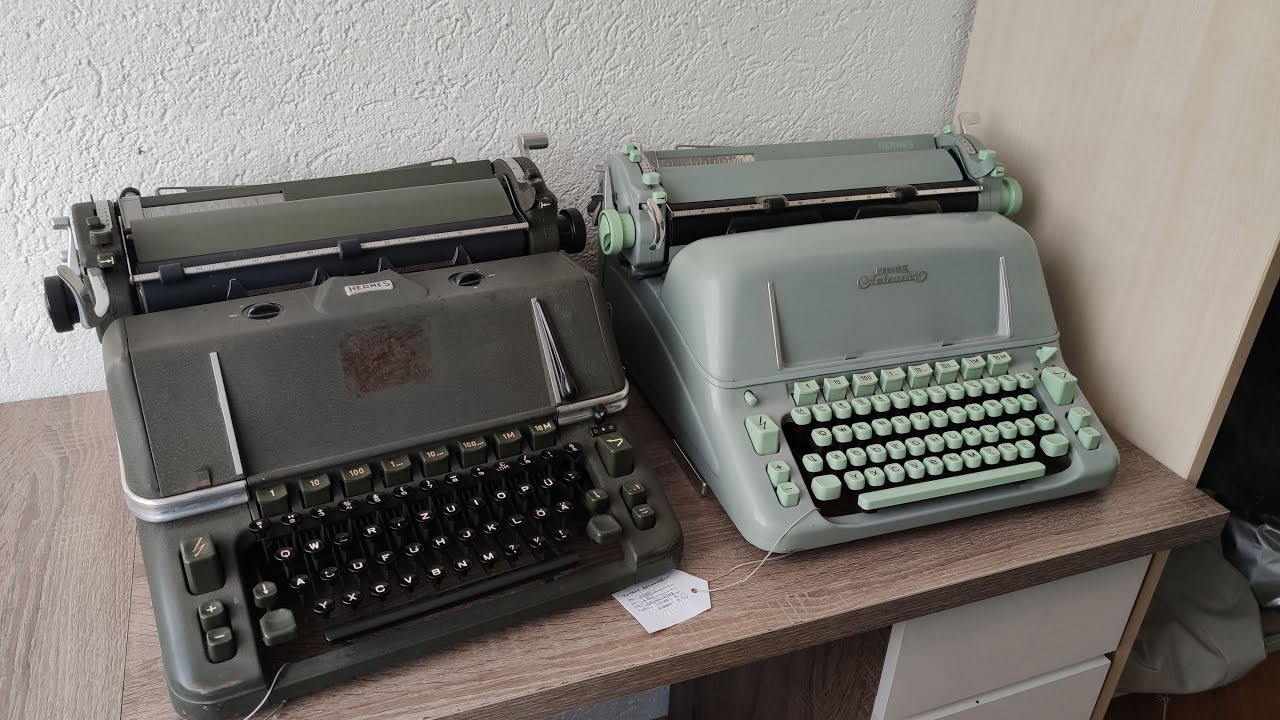 Hermes Ambassador 1957 and 1950 typewriter - electromechanical
