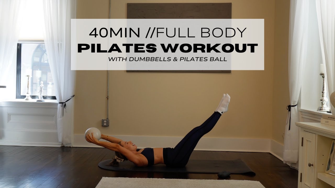 40 MIN FULL BODY PILATES AT HOME WORKOUT | WITH DUMBBELLS & PILATES ...