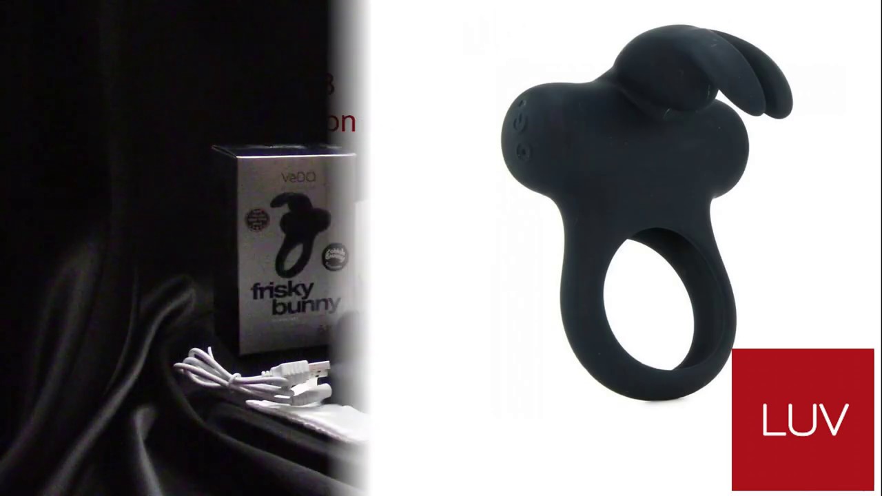 FRISKY BUNNY VIBRATING RING- BLACK PEARL VEDO