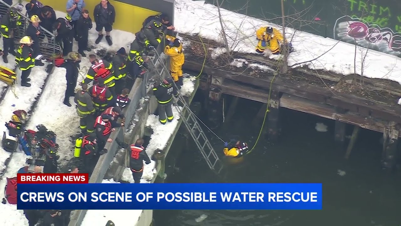 Crews on the scene of a possible water rescue